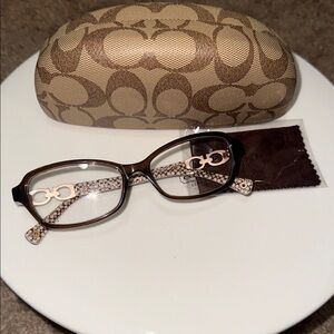 Coach Designer Brown Glasses with Case